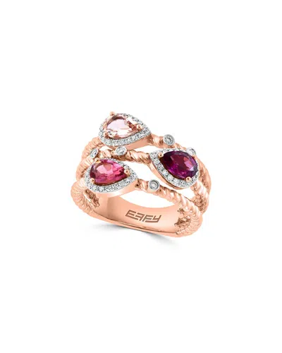Effy Fine Jewelry 14k Rose Gold 1.46 Ct. Tw. Diamond & Gemstone Ring