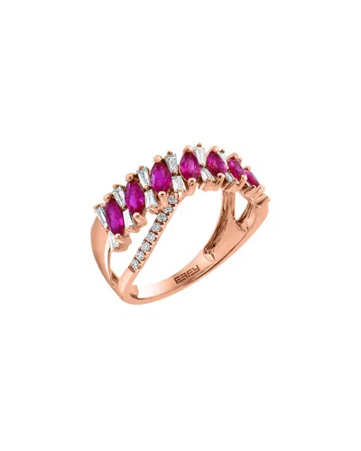 Effy Fine Jewelry 14k Rose Gold 1.62 Ct. Tw. Diamond & Ruby Ring