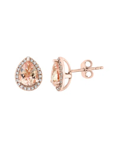 EFFY FINE JEWELRY EFFY FINE JEWELRY 14K ROSE GOLD 2.07 CT. TW. DIAMOND & MORGANITE EARRINGS