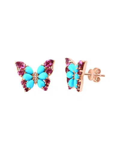 Effy Fine Jewelry 14k Rose Gold 2.62 Ct. Tw. Diamond & Gemstone Earrings
