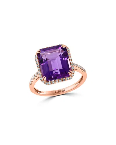 Effy Fine Jewelry 14k Rose Gold 5.94 Ct. Tw. Diamond & Amethyst Ring