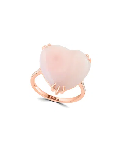 Effy Fine Jewelry 14k Rose Gold 9.82 Ct. Tw. Diamond & Pink Opal Ring