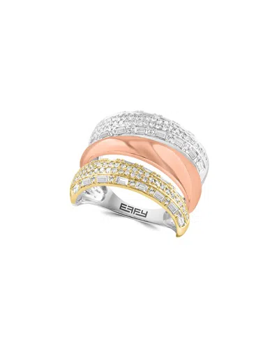 Effy Fine Jewelry 14k Tri-tone 0.95 Ct. Tw. Diamond Ring In Multi