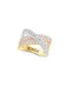 Effy Fine Jewelry 14k Tri-tone 1.33 Ct. Tw. Diamond Ring In Multi