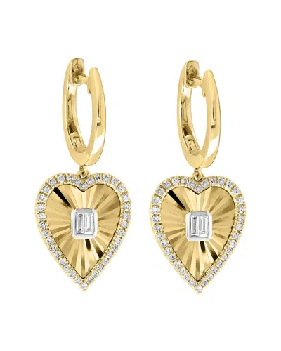 Effy Fine Jewelry 14k Two-tone 0.34 Ct. Tw. Diamond Earrings In Gold