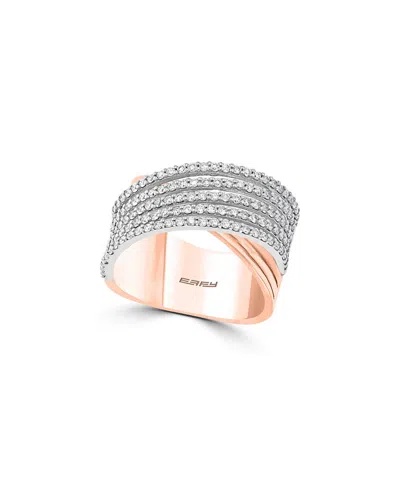 Effy Fine Jewelry 14k Two-tone 0.76 Ct. Tw. Diamond Half-eternity Ring In Metallic