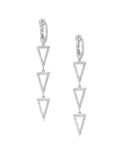 Effy Fine Jewelry Diamond & 14k White Triangle Linear Drop Earrings In Gold