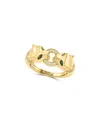 Effy Fine Jewelry Gold Over Silver 0.20 Ct. Tw. Diamond & Tsavorite Ring In Gold
