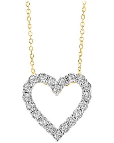 Effy Fine Jewelry Gold Over Silver 0.22 Ct. Tw. Diamond Necklace In Metallic