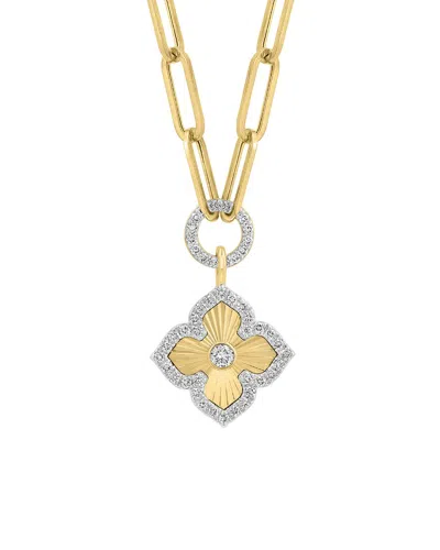 Effy Fine Jewelry Gold Over Silver 0.28 Ct. Tw. Lab-grown Diamond Necklace