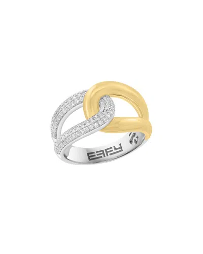 Effy Fine Jewelry Gold Over Silver 0.37 Ct. Tw. Diamond Ring In Multi
