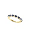 Effy Fine Jewelry Gold Over Silver 0.55 Ct. Tw. Diamond & Sapphire Ring In Gold