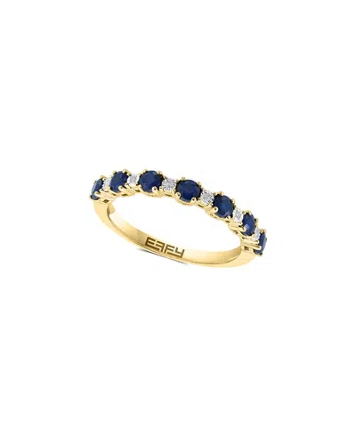 Effy Fine Jewelry Gold Over Silver 0.55 Ct. Tw. Diamond & Sapphire Ring