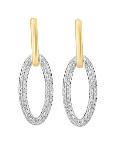 Effy Fine Jewelry Gold Over Silver 0.63 Ct. Tw. Diamond Drop Earrings In Metallic