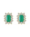 Effy Fine Jewelry Gold Over Silver 0.64 Ct. Tw. Diamond & Emerald Earrings In Gold