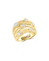 Effy Fine Jewelry Gold Over Silver 1.00 Ct. Tw. Lab-grown Diamond Ring In Gold