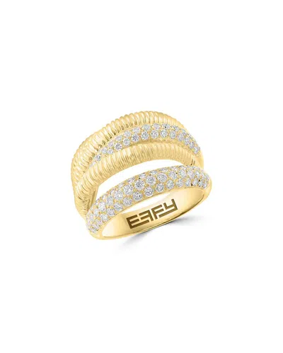 Effy Fine Jewelry Gold Over Silver 1.13 Ct. Tw. Lab-grown Diamond Ring