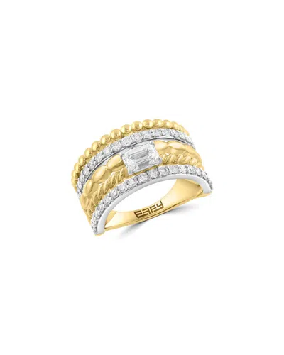 Effy Fine Jewelry Gold Over Silver 1.22 Ct. Tw. Lab-grown Diamond Ring