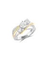 Effy Fine Jewelry Gold Over Silver 1.45 Ct. Tw. Lab-grown Diamond Ring In Metallic
