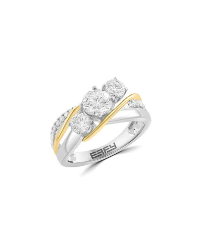 Effy Fine Jewelry Gold Over Silver 1.45 Ct. Tw. Lab-grown Diamond Ring In Metallic