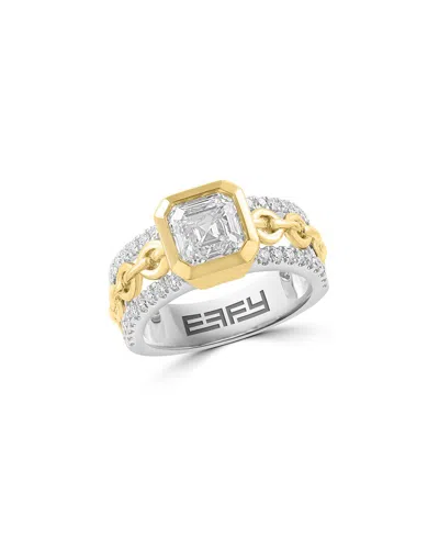 Effy Fine Jewelry Gold Over Silver 2.42 Ct. Tw. Lab-grown Diamond Ring In Multi