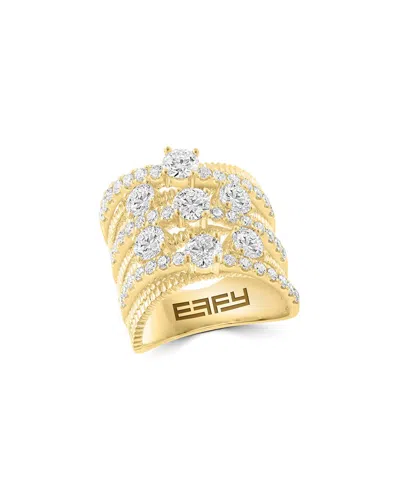 Effy Fine Jewelry Gold Over Silver 2.92 Ct. Tw. Lab-grown Diamond Ring In Multi