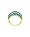 Effy Fine Jewelry Gold Over Silver 4.27 Ct. Tw. Lab-grown Diamond & Lab-grown  Lab Emerald Ring