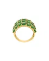 Effy Fine Jewelry Gold Over Silver 5.75 Ct. Tw. Lab-grown Diamond & Lab-grown  Lab Emerald Ring