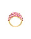 Effy Fine Jewelry Gold Over Silver 6.11 Ct. Tw. Lab-grown Diamond & Lab-grown  Lab Sapphire Ring