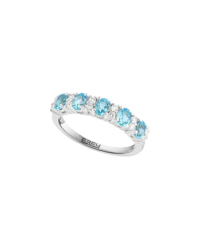 Effy Fine Jewelry Plated 1.20 Ct. Tw. Blue Topaz In Metallic