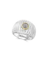 Effy Fine Jewelry Silver 0.05 Ct. Tw. Diamond Ring In Metallic