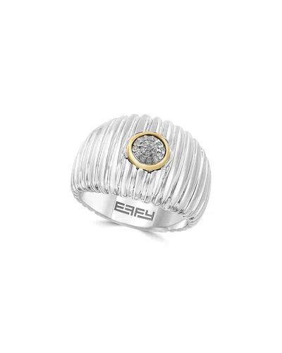 Effy Fine Jewelry Silver 0.05 Ct. Tw. Diamond Ring In Metallic