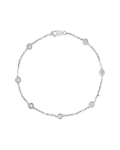 Effy Fine Jewelry Silver 0.07 Ct. Tw. Diamond Bracelet In Metallic