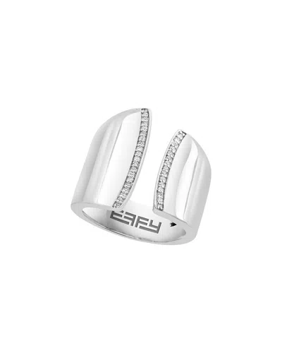 Effy Fine Jewelry Silver 0.10 Ct. Tw. Diamond Ring In Metallic