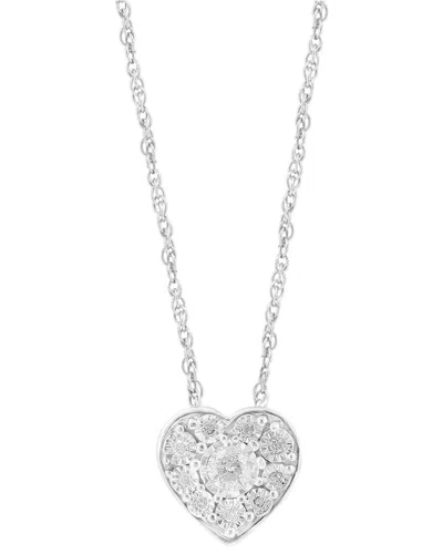 Effy Fine Jewelry Silver 0.13 Ct. Tw. Diamond Necklace In Metallic
