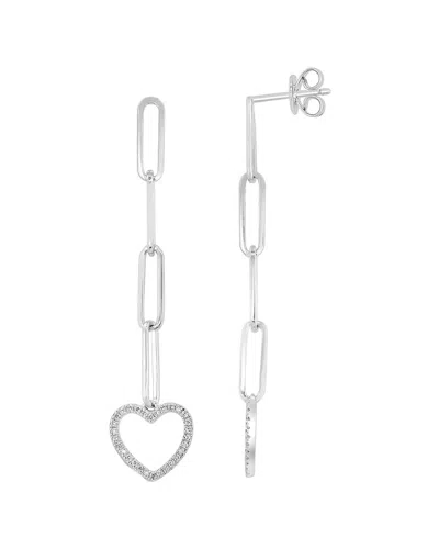 Effy Fine Jewelry Silver 0.15 Ct. Tw. Diamond Earrings In Metallic