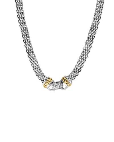 Effy Fine Jewelry Silver 0.17 Ct. Tw. Diamond Necklace In Metallic