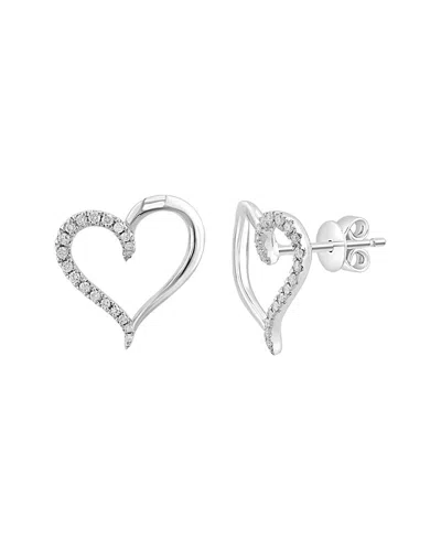 Effy Fine Jewelry Silver 0.18 Ct. Tw. Diamond Earrings In Metallic