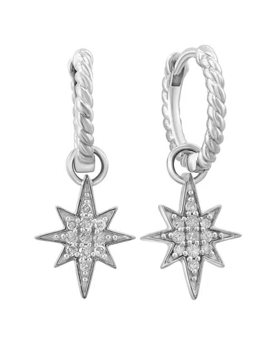 Effy Fine Jewelry Silver 0.19 Ct. Tw. Diamond Earrings In Metallic