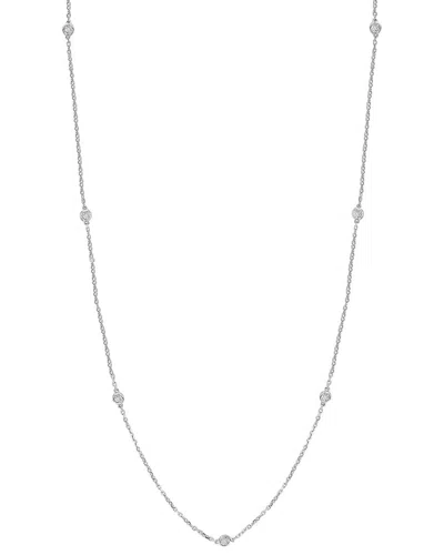 Effy Fine Jewelry Silver 0.23 Ct. Tw. Diamond Necklace In Metallic
