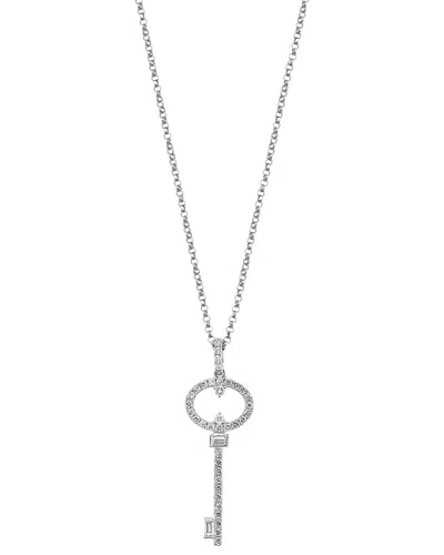 Effy Fine Jewelry Silver 0.30 Ct. Tw. Diamond Necklace In Metallic