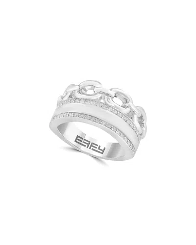 Effy Fine Jewelry Silver 0.33 Ct. Tw. Diamond Ring In Metallic