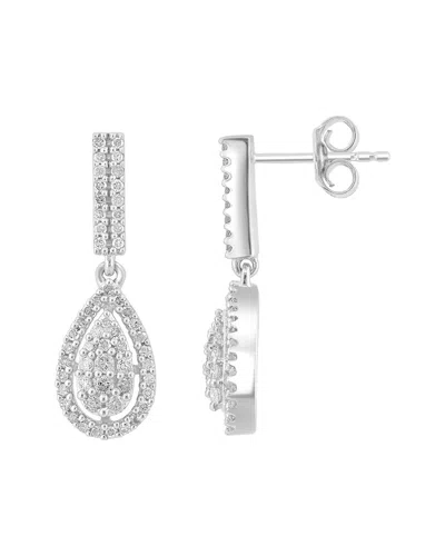 Effy Fine Jewelry Silver 0.46 Ct. Tw. Diamond Earrings In Metallic