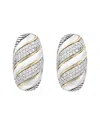Effy Fine Jewelry Silver 0.67 Ct. Tw. Diamond Earrings In Metallic