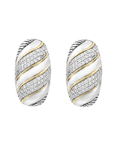 Effy Fine Jewelry Silver 0.67 Ct. Tw. Diamond Earrings In Metallic