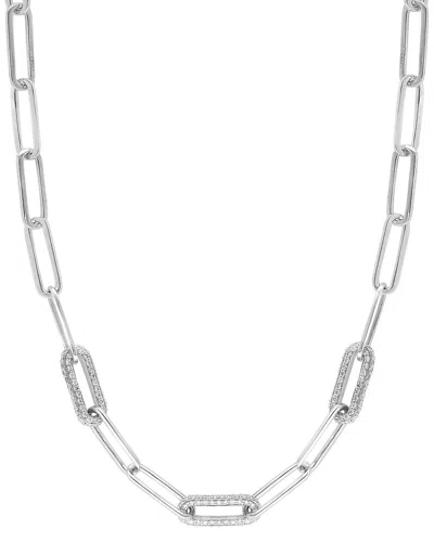 Effy Fine Jewelry Silver 1.09 Ct. Tw. Diamond Necklace In Metallic
