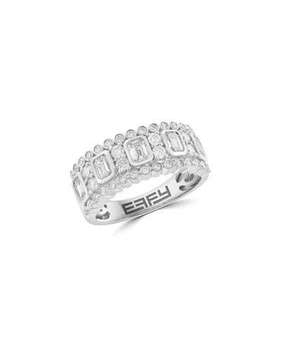 Effy Fine Jewelry Silver 1.20 Ct. Tw. Lab-grown Diamond Cz Ring In Metallic