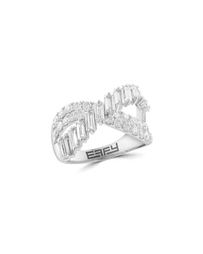 Effy Fine Jewelry Silver 2.10 Ct. Tw. Lab-grown Diamond Cz Ring In Metallic