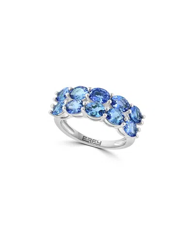 Effy Fine Jewelry Silver 2.66 Ct. Tw. Tanzanite Half-eternity Ring In Blue
