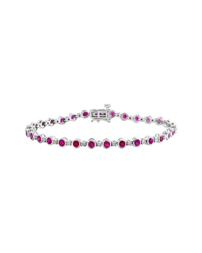 Effy Fine Jewelry Silver 3.23 Ct. Tw. Diamond & Ruby Bracelet